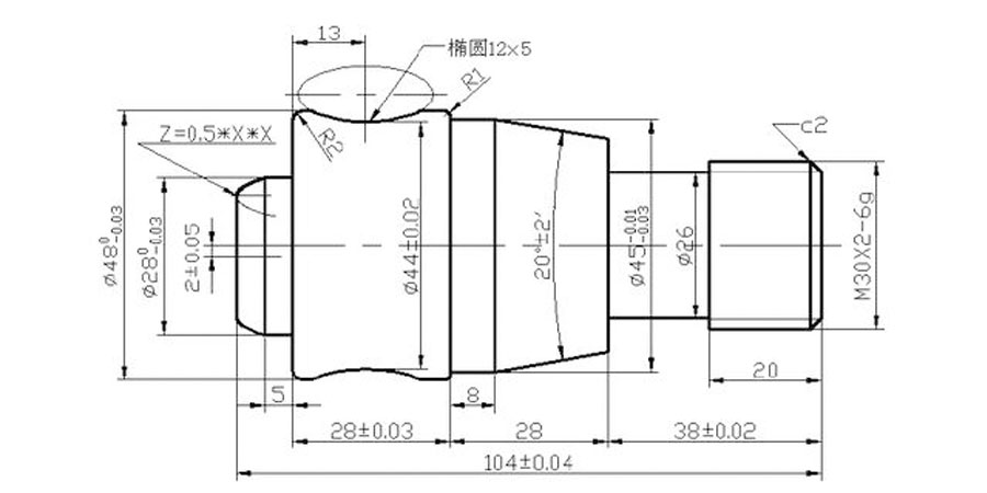 Share a classic CNC machining drawing for shaft